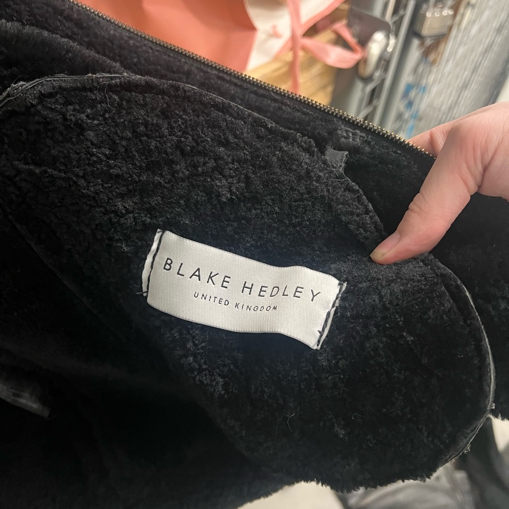 Men's Black Shearling Jacket - Picture 3 of 3